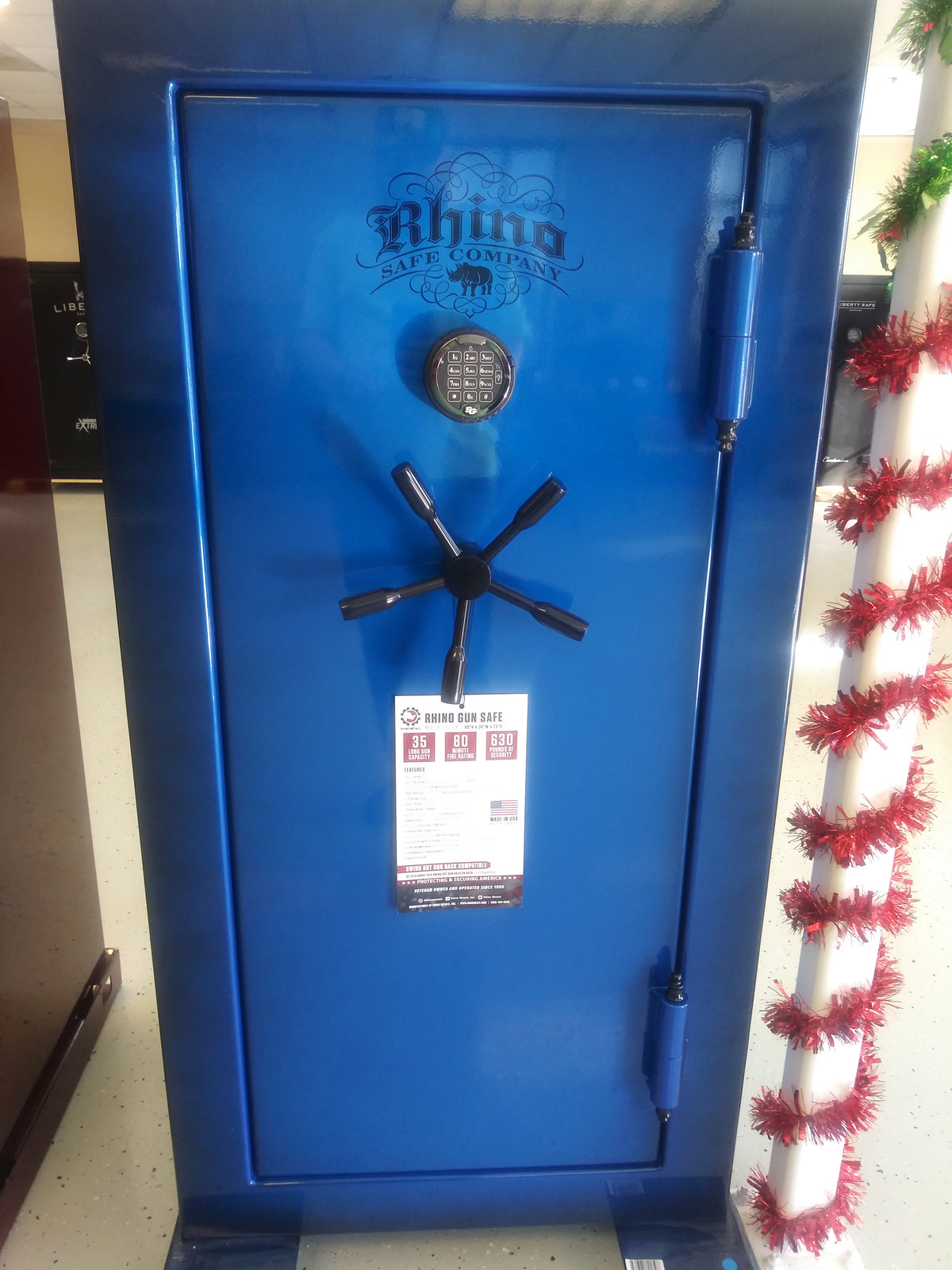 Rhino CD Safe Series | 35 | 80 Minute Fire Protection | Blue Two-Tone Gloss | Black Electronic Lock | 60&quot;(H) x 30&quot;(W) x 25&quot;(D)